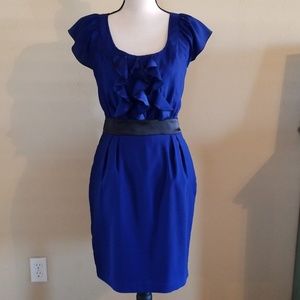 Express Ruffle Front Dress with Pockets
